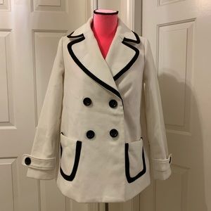 New Forever21 white coat w/black trim detailing